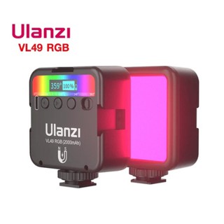 Ulanzi VL49 RGB ไฟติดหัวกล้อง 360 สี (LED 2500K-9000K) มาพร้อมแบตเตอรี่ในตัว