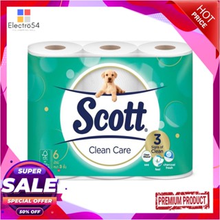 TOILET กระดาษชำระ SCOTT CLEAN CARE แพ็ค6TOILET TISSUE SCOTT CLEAN CARE PACK 6