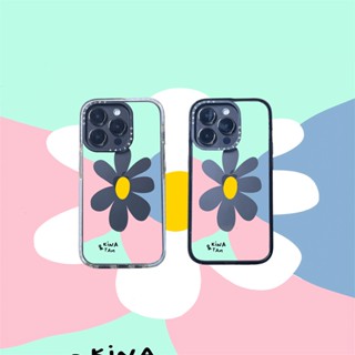 Casetify X KiNA&amp;TAM เคสอะคริลิค TPU ใส ขอบขาวดํา โลโก้แกะสลัก พร้อมกล่อง สําหรับ Apple IPhone 11 12 13 14 Pro Max