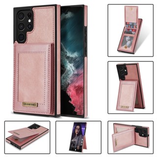 เคสโทรศัพท์มือถือหนัง มีซิป พร้อมช่องใส่บัตร สําหรับ Samsung Galaxy S21 S20 FE S22 Plus Note 20 Ultra A53 A52s 5G