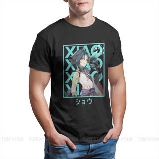 Cotton T-Shirt Genshin Impact Action Role-playing Game Xiao Homme Tshirt Big size T Shirt Tees Pure Oversized Short_05