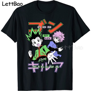 100% cotton T-shirt Hunter X Hunter Gon And Killua Cartoon Anime Shirt Mens Cotton Male Casual Short Sleeve Street _02