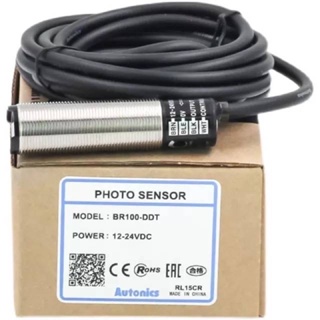 BR100-DDT BR100DDT  Photo sensor M18 ชนิด NPN ระยะจับ 10CM ไฟ12-24VDCราคา550ฟรีส่งร้านในไทย