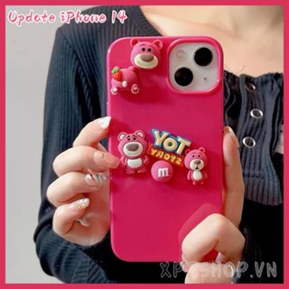 เคสโทรศัพท์มือถือ กันกระแทก ลาย Toy Story Lotso Bear สีโรสโกลด์ สําหรับ iPhone 14ProMax 14Plus 13 12 11ProMax XR IX 7P 8Plus