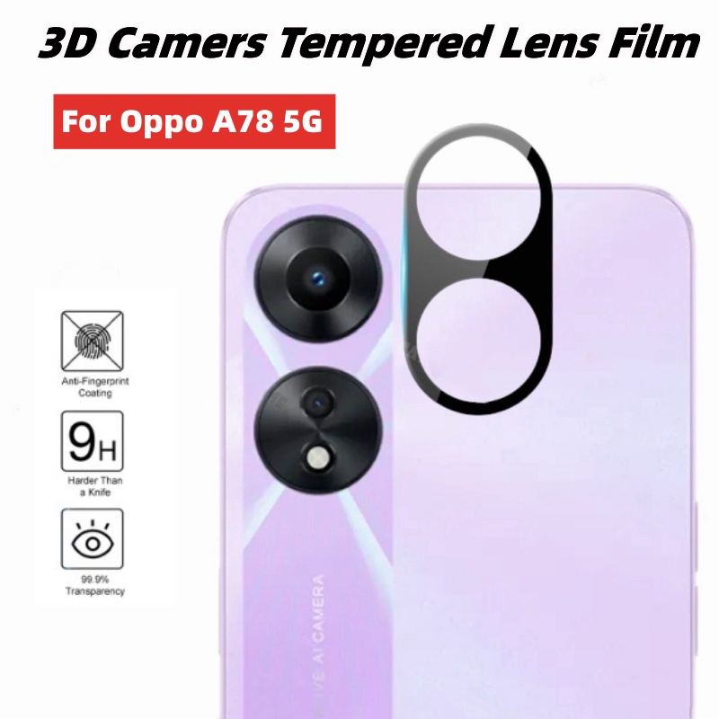 ฟิล์มกระจกนิรภัยกันรอยหน้าจอ เลนส์กล้อง 3D สําหรับ Oppo A78 5G Oppo A78 A58 A 78 A77S A15 A15S A16 A16K A16E A54S A17 A17K OppoA78 2023
