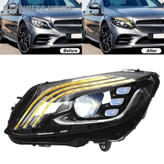 Happiness House Full LED Projector ไดนามิกไฟหน้าเปลี่ยนลำแสงคู่สำหรับ Mercedes-Benz C-Class W205 C205 A205 S205 LHD 2015-2021