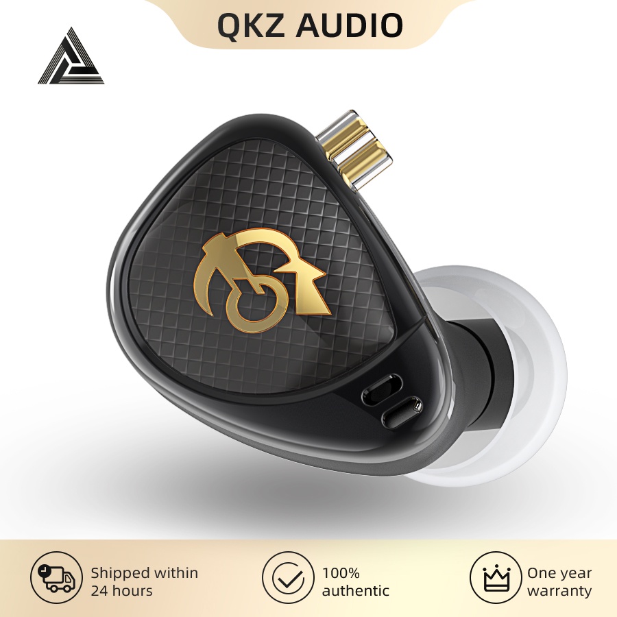 Qkz x HBB Khan 2 DD ไดร์เวอร์ HiFi หูฟังอินเอียร์ มอนิเตอร์ IEM พิมพ์ลาย 3D สายเคเบิล OFC 0.75 มม. 2