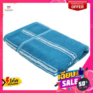 ผ้าขนหนู ขนาด 27 x 54 นิ้ว พื้นสีน้ำเงินริ้วขาว Towel, size 27 x 54 inches, blue background with white stripesผ้