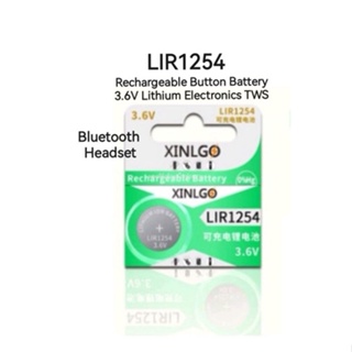 LIR1254 Rechargeable Button Battery 3.6V Lithium Electronics TWS Bluetooth Headset 1ก้อน ส่งเร็ว เก็บเงินปลายทาง