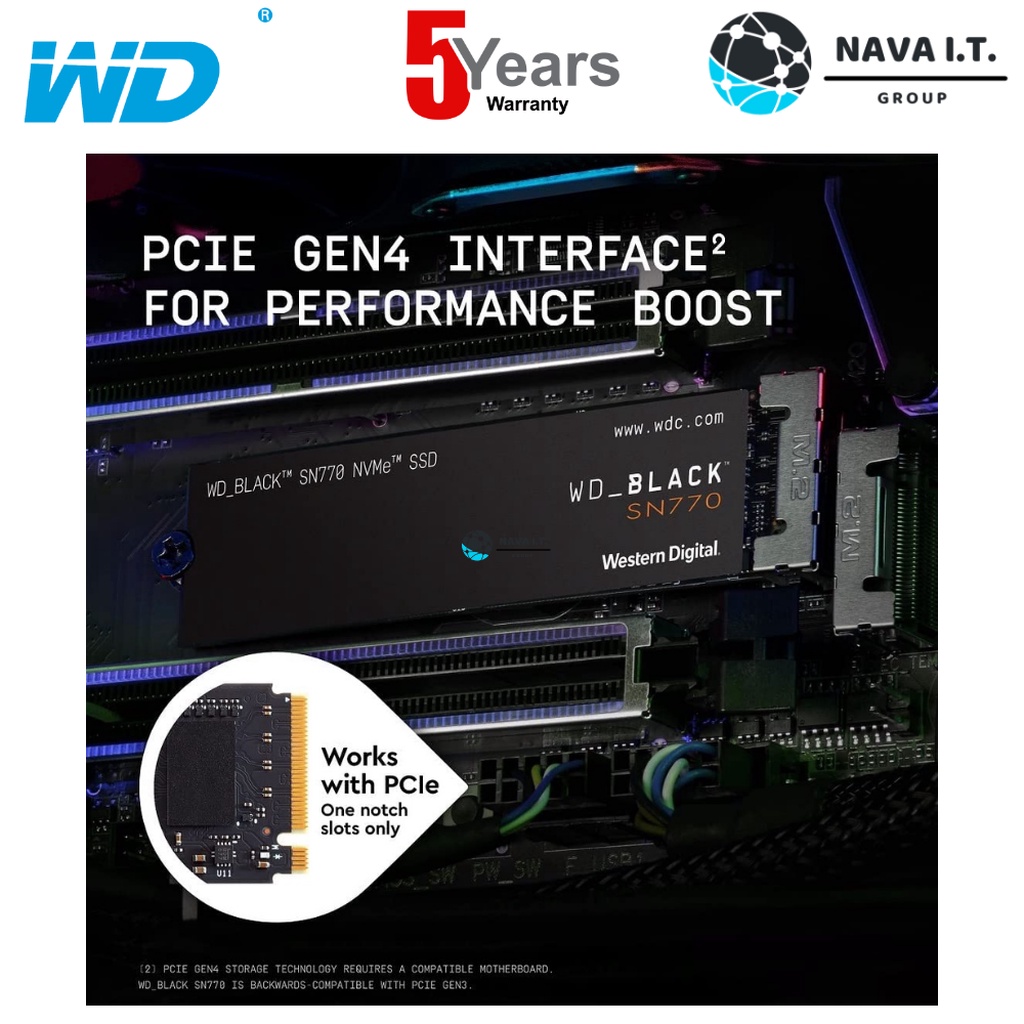 🛵มีส่งด่วน💨 WD SSD M.2 NVMe WD BLACK SN770 1TB GEN 4.0 (WDS100T3X0E)