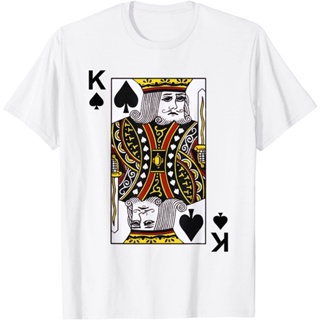 ไอเทมเด็ด!!เสื้อยืด พิมพ์ลาย King of Spades Blackjack Cards Poker 21 K สําหรับครอบครัว ผู้ใหญ่_07