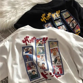 Summer New Japanese Slam Dunk Retro Character T-shirt Male &amp; Female Student Comics All-match Round Neck Short-sleev_09