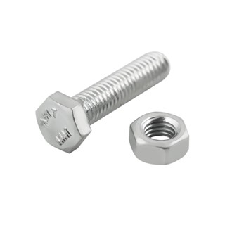 HEX สกรูหัวหกเหลี่ยมพร้อมน็อต DEXZON 5X20 มม. 10 ชิ้น/แพ็กHEX BOLTS WITH NUTS DEXZON 5X20MM 10EA/PACK