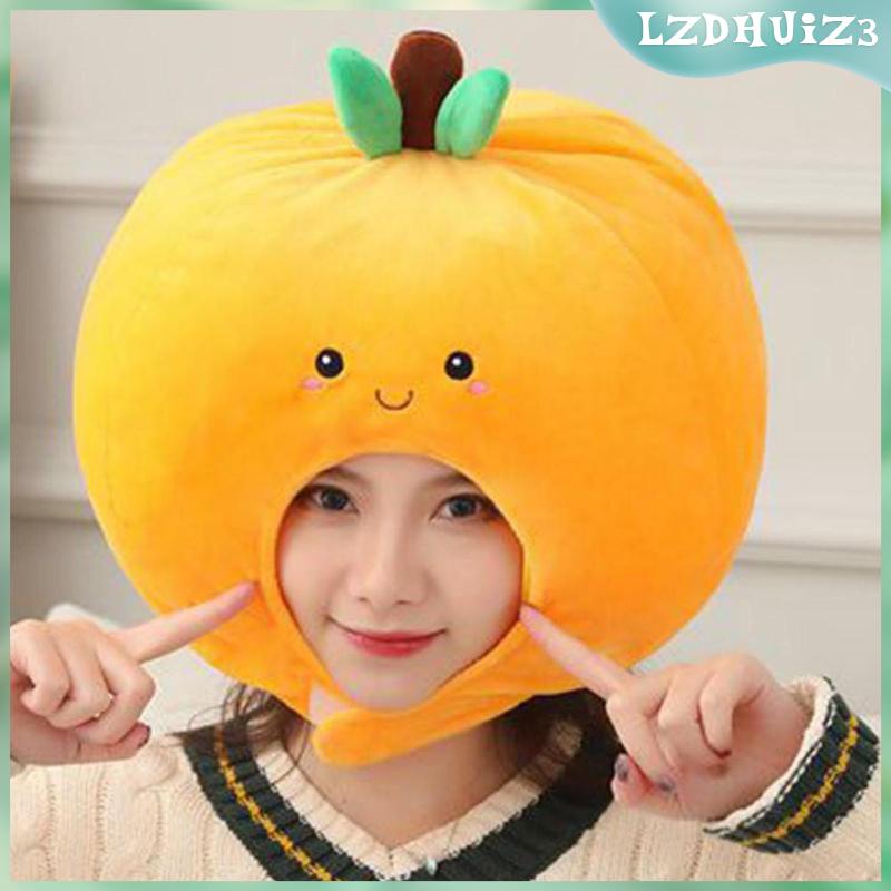 [lzdhuiz3] หมวกคลุมศีรษะผลไม้อุปกรณ์ประกอบฉากภาพวันเกิดสีส้มเทศกาลหมวกเครื่องแต่งกาย