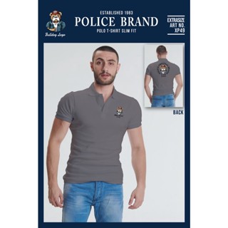 Police Extrasize เสื้อยืด Polo ทรง Slim fit  พอดีตัว  ผุ้ชาย/ผู้หญิง ( XP49)