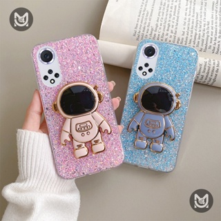 【พร้อมส่ง】เคสโทรศัพท์มือถือ ซิลิโคนนุ่ม ลายนักบินอวกาศ แต่งกลิตเตอร์ พร้อมที่ตั้งวาง สําหรับ Huawei Nova 9 9SE 8 8SE 7 7SE 7i 5T 3i 4E Y70Plus Y7A Y9A Y9 Prime 2019