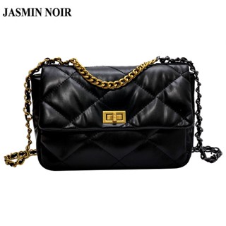 Jasmin NOIR กระเป๋าสะพายไหล่ ลายสก๊อต แต่งสายโซ่ แฟชั่นสําหรับสตรี