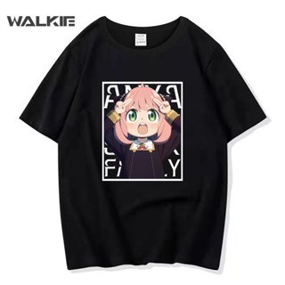 WALKIE Anime Spy X Family Anya Crop Tops Print T-Shirt Casual Kawaii Harajuku Women/Men Summer Short Sleeve Tops T _05