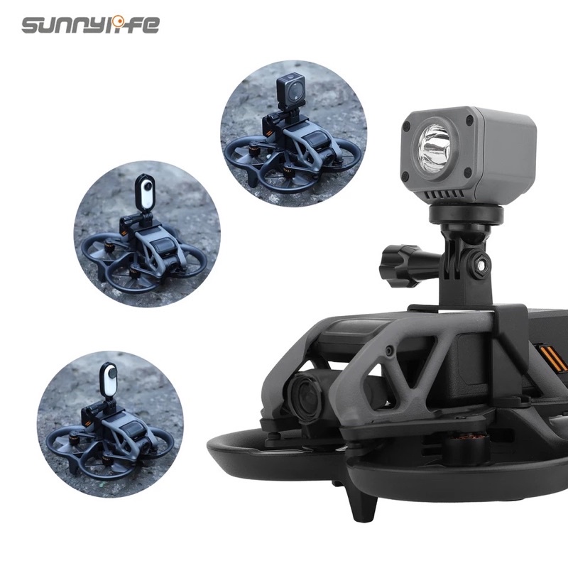 Sunnylife Sports Camera Holder Drone Light Bracket Lamp for DJI Avata for ACTION 2/ Insta360 GO3
