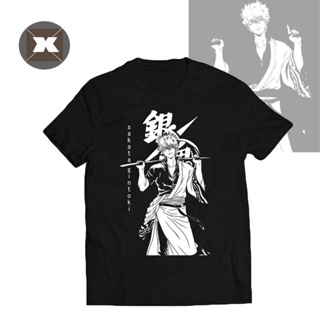 เสื้อยืดครอป Gintama Sakata Gintoki เสื้อยืดคอสเพลย์แขนสั้นพิมพ์ลายอะนิเมะทรงหลวมแฟชั่น Unisex_09