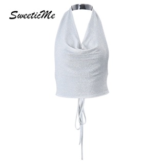 Sweeticme ใหม่ เสื้อกั๊กแขนกุดลําลอง เข้ารูป สีพื้น แฟชั่นสําหรับผู้หญิง 2023