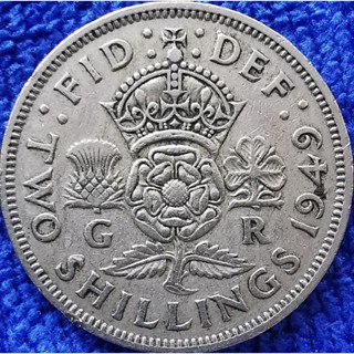 เหรียญ​​ อังกฤษ​ UK, 2​ Shillings, (ยุค​George​VI), ใช้แล้ว, #​0980T