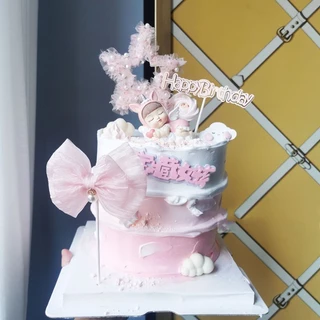 🔥พร้อมส่ง🔥 ป้ายปักเค้ก HBD ป้ายปักดาว CAKE ป้ายปักเค้ก Happy Birthday อุปกรณ์ตกแต่งเค้ก C20
