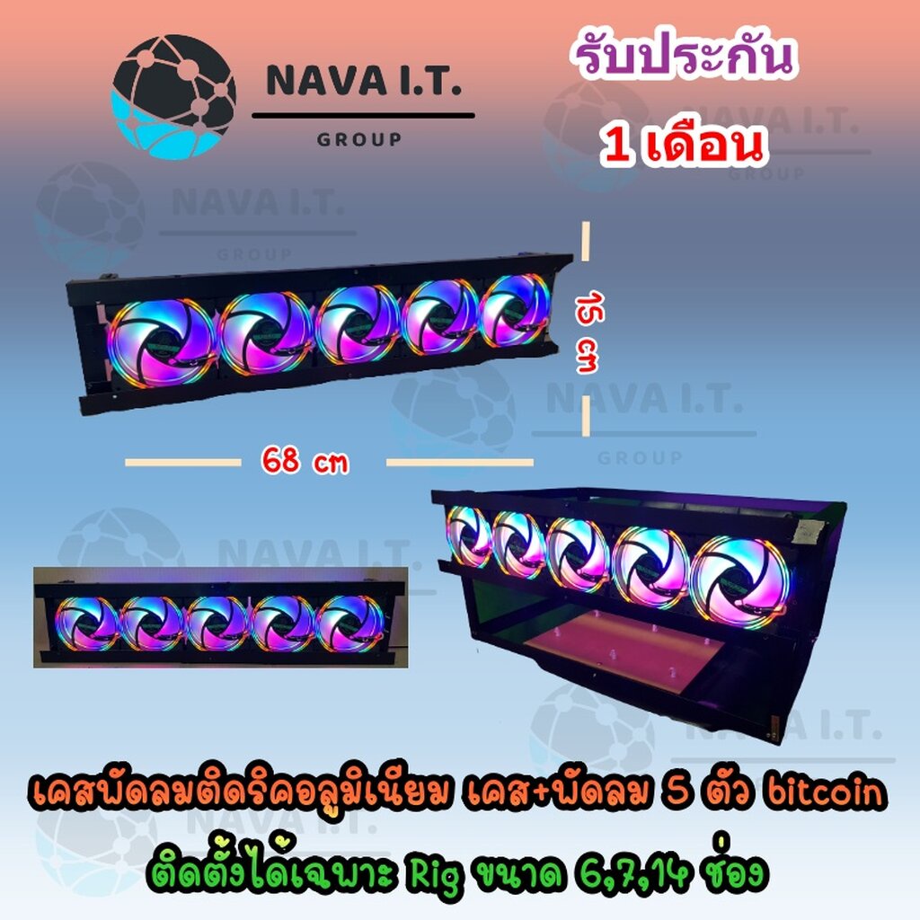 ⚡️กรุงเทพฯด่วน1ชั่วโมง⚡️ เคสพัดลมติดริคอลูมิเนียม เคส+พัดลม 5 ตัว(162) BITCOIN ติดตั้งได้เฉพาะ RIGขน
