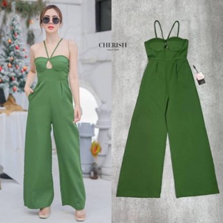 Jumpsuit สุดหรู ด้านหน้าเป็นสายไขว้ เว้าช่วงอกเซ็กซี่พอกรุบกริบ เสริมบราให้ทรงสวย