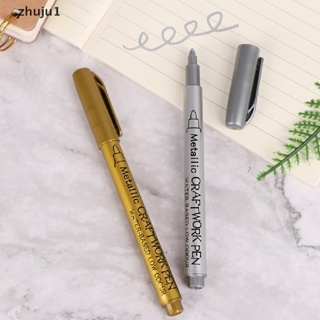 [zhuju1] ปากกามาร์กเกอร์ กันน้ํา สีทอง และสีเงิน สําหรับวาดภาพ DIY