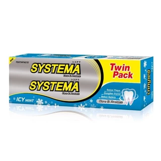 LeeMart ยาสีฟัน ซิสเท็มม่า SYSTEMA 140G แพคคู่ ซิสเทมม่า แคร์ แอนด์ โพรเทค สูตร ไอซี่ สีฟ้า ขนาด 140+140 กรัม