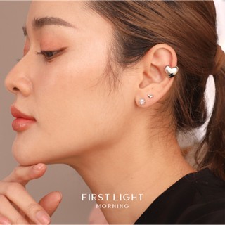 First Light Morning : Heart Ear Cuff (ต่อข้าง) ต่างหูหนีบ ทรงมินิมอล ต่างหูหนีบฝังคริสตัล (ราคาต่อ1 ข้าง) วาเลนไทน์