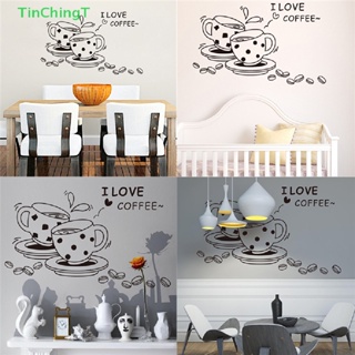 [TinChingT] สติกเกอร์ ลาย I Love Coffee น่ารัก ลอกออกได้ สําหรับติดตกแต่งผนังห้องครัว [ใหม่]