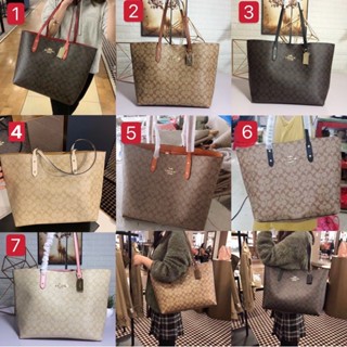 Coach กระเป๋าสะพายข้าง กระเป๋าผู้หญิง กระเป๋าถือ women lether handbag tote bag shopping bag F76636