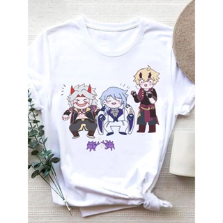 Cartoon Genshin Impact Women Blouse Kawaii Kamisato Ayato Graphic Tees Genshin T-Shirt Unisex Hip Hop Tops Harajuku_03