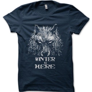 ย้อนยุคNbf3f23r97r เสื้อยืด ผ้าฝ้าย พิมพ์ลาย Got Game Of Thrones Inspired Winter Is Here สีกรมท่า สําหรับผู้ชาย Fn9_07