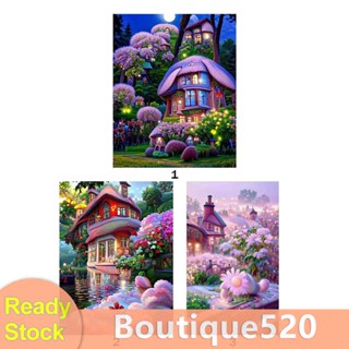 【จัดส่งฟรี】ชุดปักครอสสติตช์ ผ้าฝ้าย 11CT พิมพ์ลายสวน Villa [boutique520.th]