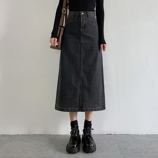 Alice Rok-Highwaist Rok Jeans Wanita / Kekinian Fashion Split Denim Rok