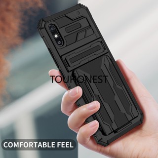 เคส Xiaomi Redmi A1 2022 เคส Redmi 10C เคส Redmi 10 เคส Redmi 9A Case Redmi 9C Case Redmi 9 Prime Cover Casing Shockproof Bracket Card Slot Hybrid Armor Holder Phone Cover Case โทรศัพท์มือถือ ไฮบริด ป้องกันกระแทก พร้อมช่องใส่บัตร สําหรับ กระเป๋าใส่เหรียญ