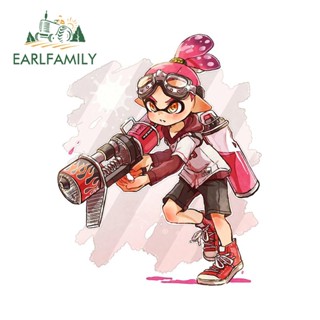 Earlfamily สติกเกอร์ ลายการ์ตูน Splatoon กันน้ํา สําหรับติดตกแต่งเครื่องปรับอากาศรถยนต์ รถจักรยานยนต์ 13 ซม. × 10.6 ซม.