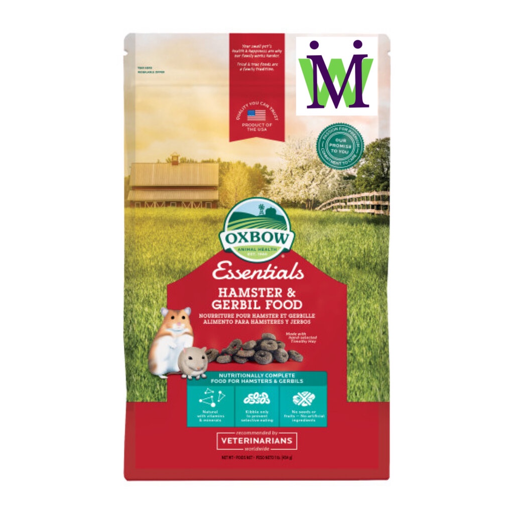 Oxbow อาหารหนูแฮมสเตอร์ อาหารหนูเจอร์บิล 500g ซื้อคู่กับ หนอนนกอบแห้ง ขนมหนูแฮมสเตอร์ ทรายอาบน้ำหนู 
