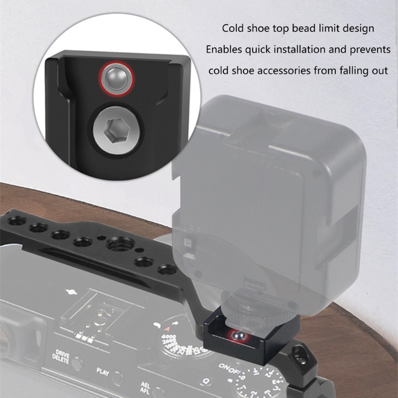 EZ Cold Shoe Mount Adapter Bracket Base สําหรับกรงกล้อง Flash LED Light Expansion