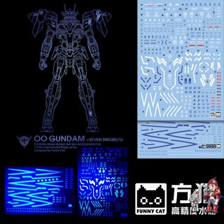 ดีคอลน้ำ [FUNNY CAT] MG 147 GUNDAM SEVEN SWORD/G MG1/100 FLUORESCENT WATER DECAL  ดีคอลเรืองแสงในแส MG147