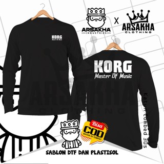 เสื้อยืดแขนยาว ผ้าฝ้าย พิมพ์ลาย Korg Master Of Music v2 Distro Combed 30S Arsakha สําหรับผู้ชาย