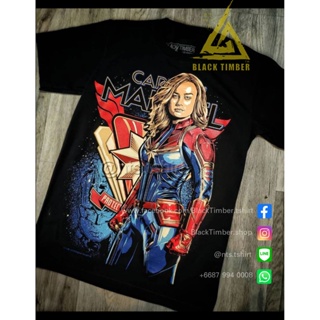 BT 136 Captain Marvel เสื้อยืด สีดำ BT Black Timber T-Shirt ผ้าคอตตอน สกรีนลายแน่น S M L XL XXL_05