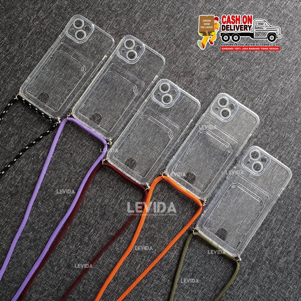 Redmi Note 12 4G Redmi Note 12 Pro 5G Redmi A1 Redmi A2 Card Case Clear Card Slot Case Lanyard Strap