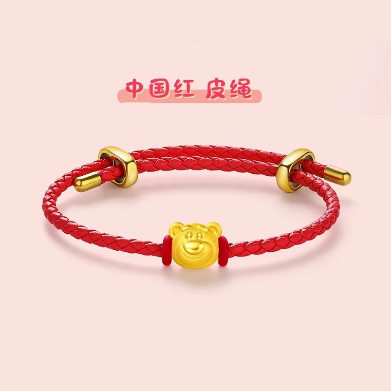 จี้ลูกปัดหมีสตรอเบอร์รี่ สีทอง อุปกรณ์ทำสร้อยข้อมือ thumbnail 5