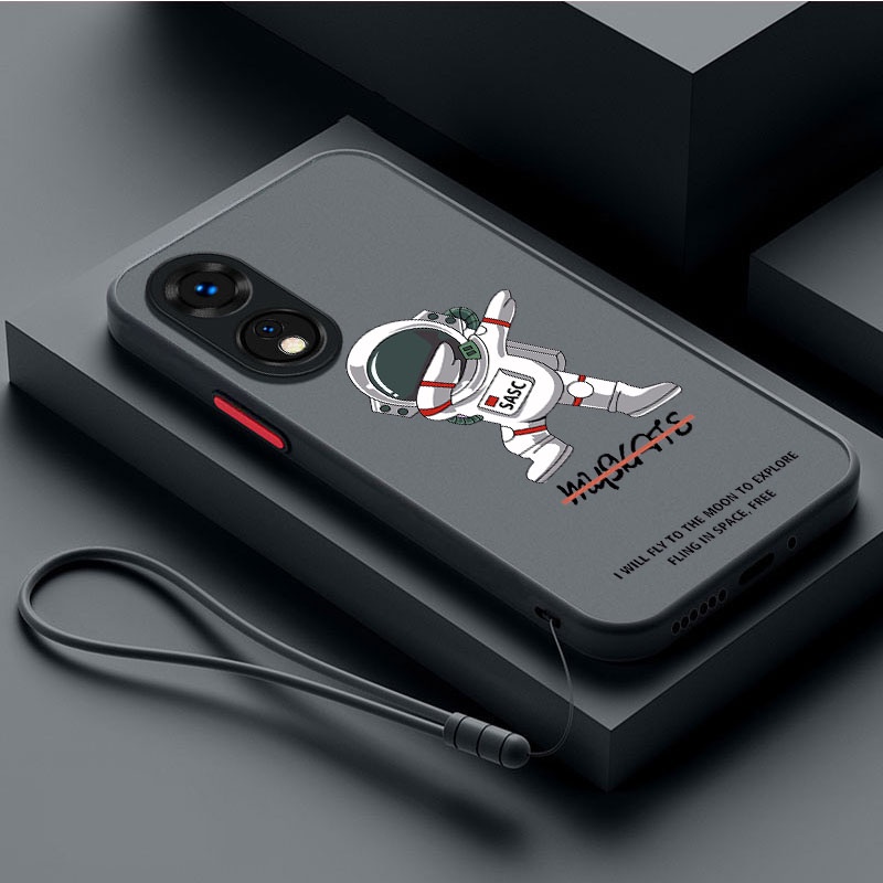 [เชือกเส้นเล็กฟรี] Oppo OPPO A60 A79 5G Reno 8T 8Z 8 Pro 5G reno8T 5G โปร่งแสงเคสใสนักบินอวกาศกลับปกแข็ง Frosted Matte PC เคสโทรศัพท์