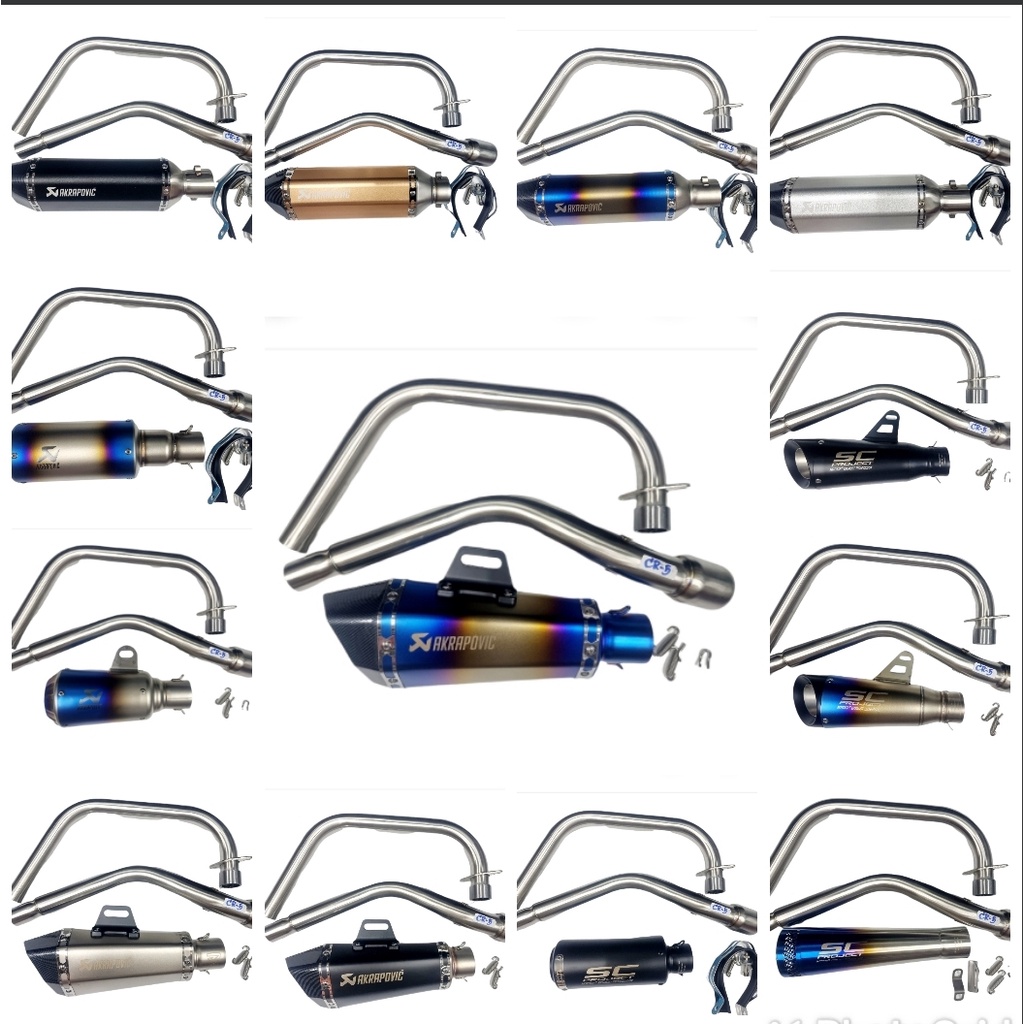 Sale!!! คอท่อสแตนเลส GPX CR5 200 สำหรับคอท่อ 2 นิ้ว พร้อมปลายท่อ  หลายแบบให้เลือก อุปกรณ์ครบ เข้าชุด