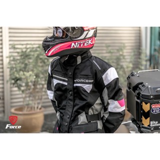 เสื้อการ์ด FORCE รุ่น ADVENTURE LADIES JACKETS MADE OF POLYESTER FABRIC (BLACK/WHITE/PINK)